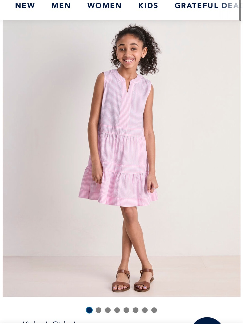 Girls' Vineyard Vines Tilly Harbor Sleeveless Tiered Dress